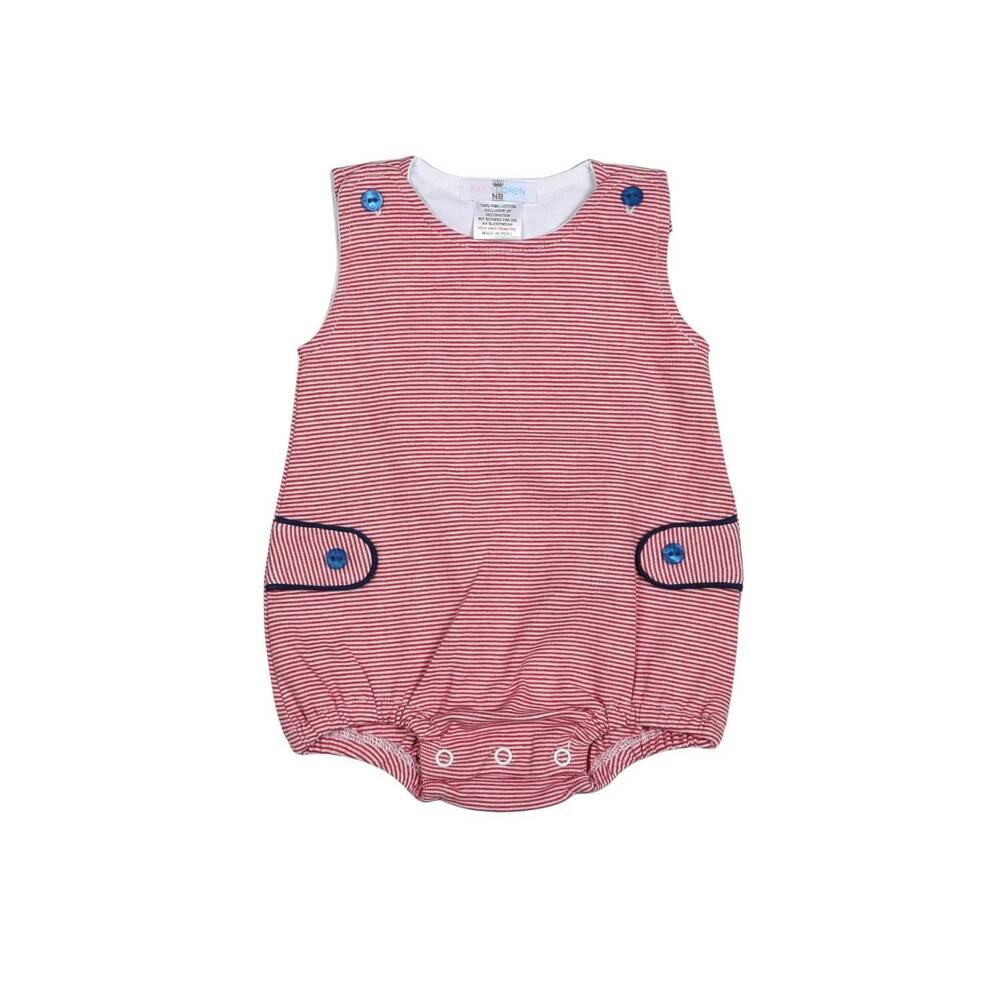 NEW BABY LOREN girl's bubble onesie in red